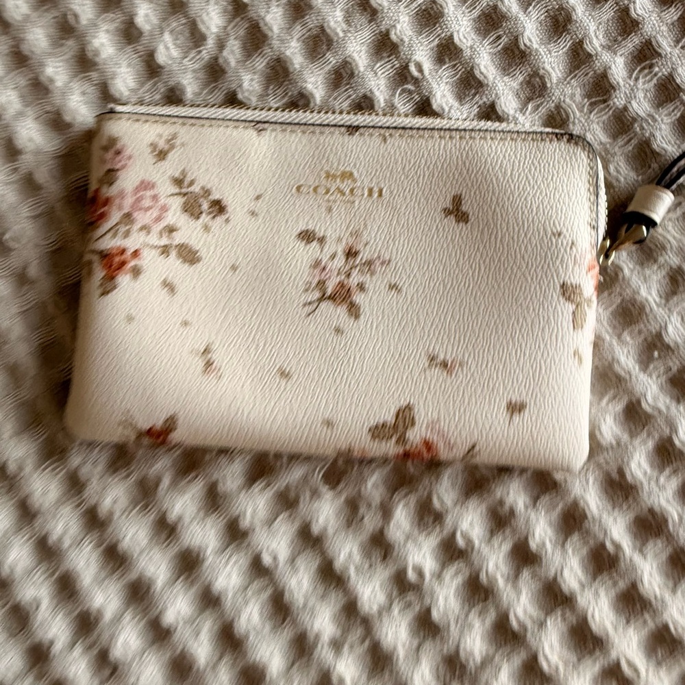 Coach Floral Cream Wristlet